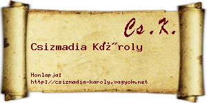 Csizmadia Károly névjegykártya