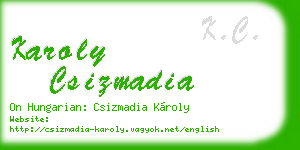 karoly csizmadia business card